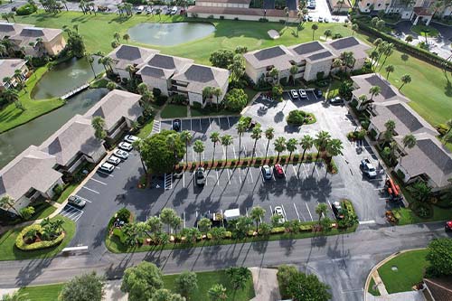 Aerial view of home neighborhood complex
