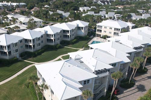 Aerial view of condos