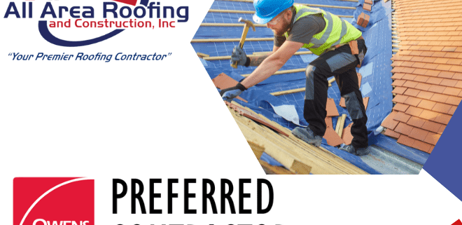 "all area roofing owens corning preferred contractor"